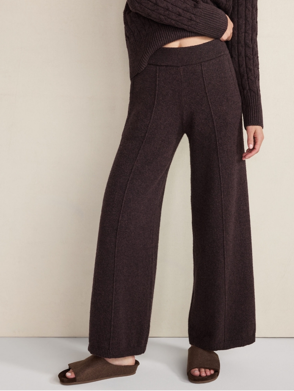 Haven Well Within Organic Cotton Pintuck Wide Leg Pants Black Heather XL
